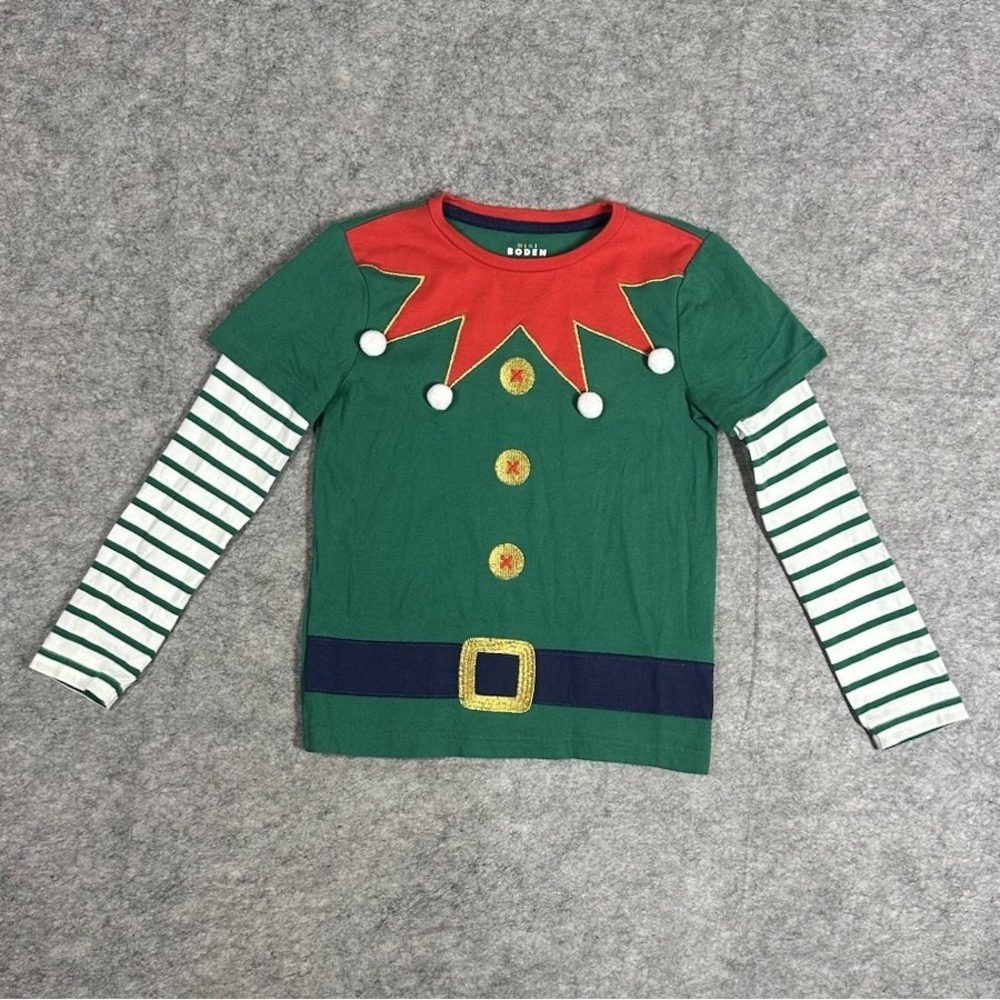 MINI BODEN CHEERFUL ELF WORKSHOP CHRISTMAS HOLIDAY T-SHIRT 7-8 Y CHRISTMAS